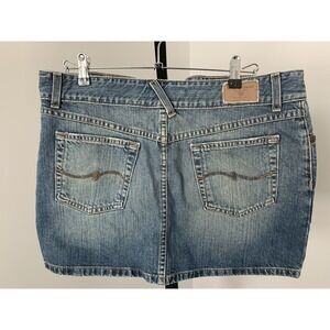 BKE Denim Vogue Mini Skirt Womens 31 Medium Wash Blue Cotton